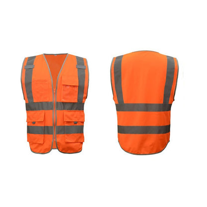 Multi-pockets Safety Vest Reflective Workwear Clothing, Size:M-Chest 112cm(Orange) - Reflective Safety Clothing by buy2fix | Online Shopping UK | buy2fix