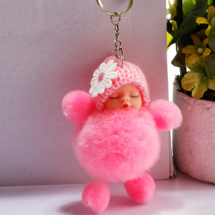 Sleeping Baby Doll Ball Key Chain Car Keyring Holder Bag Pendant Charm Keychain(Pink) - Key Rings by buy2fix | Online Shopping UK | buy2fix