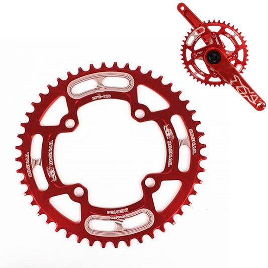 Snail Positive And Negative Tooth Discs Mountain Bike Single Disc Large Tooth Disc 104mm Bcd, Specification:50T(Red) - Guide wheels by Snail | Online Shopping UK | buy2fix