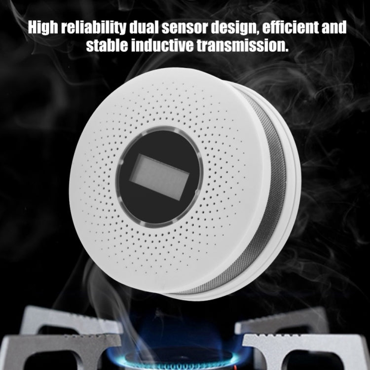 JKD-512COM CO Smoke Detector Live Voice Alarm Carbon Monoxide Leakage Sensor with LCD Display - Security by buy2fix | Online Shopping UK | buy2fix