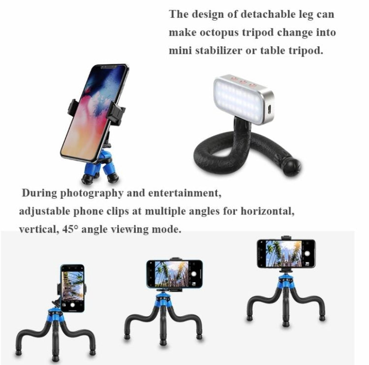 APEXEL APL-JJ07 Portable Hose Octopus Mini Mobile Phone Gopro Camera Selfie Live Stand(Blue Black) - Consumer Electronics by APEXEL | Online Shopping UK | buy2fix