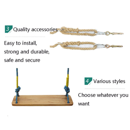 Outdoor Swing Indoor Balcony Children Adult Solid Wood Swing, Style:Climbing Rope(60x16 cm) - Toy Sports by buy2fix | Online Shopping UK | buy2fix