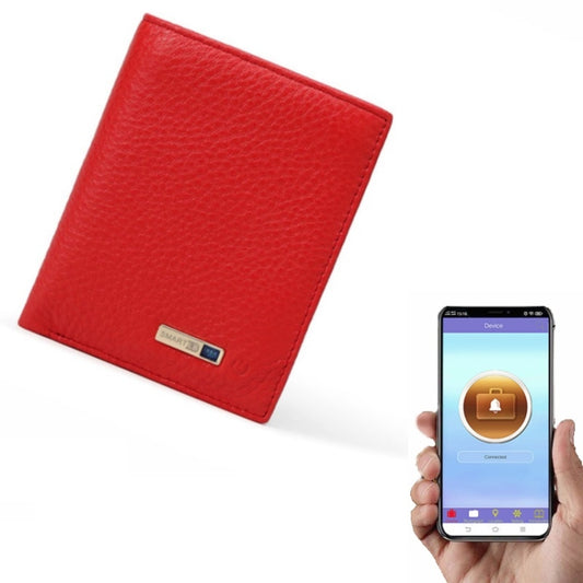 Vertical Wallet Smart Bluetooth Anti-Lost Anti-Theft Leather Bag, Style:Smart(Red) - Antimagnetic RFID Package by buy2fix | Online Shopping UK | buy2fix