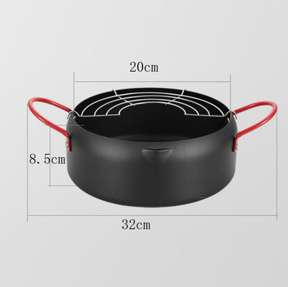 Tempura Hot Pot Household Fryer Pot Non-Stick Pan With Filter Holder, Specification:20cm without Clip - Home & Garden by buy2fix | Online Shopping UK | buy2fix