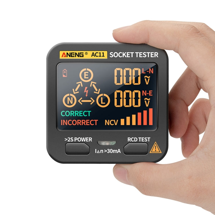 ANENG AC11 Multifunctional Digital Display Socket Tester Electrical Ground Wire Tester(US Plug) - Current & Voltage Tester by ANENG | Online Shopping UK | buy2fix