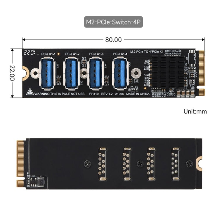 Waveshare 23316 M.2 to PCIe 4-Ch Expander, Using With PCIe X1 to PCIe X16 - Others by Waveshare | Online Shopping UK | buy2fix