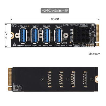 Waveshare 23316 M.2 to PCIe 4-Ch Expander, Using With PCIe X1 to PCIe X16 - Others by Waveshare | Online Shopping UK | buy2fix