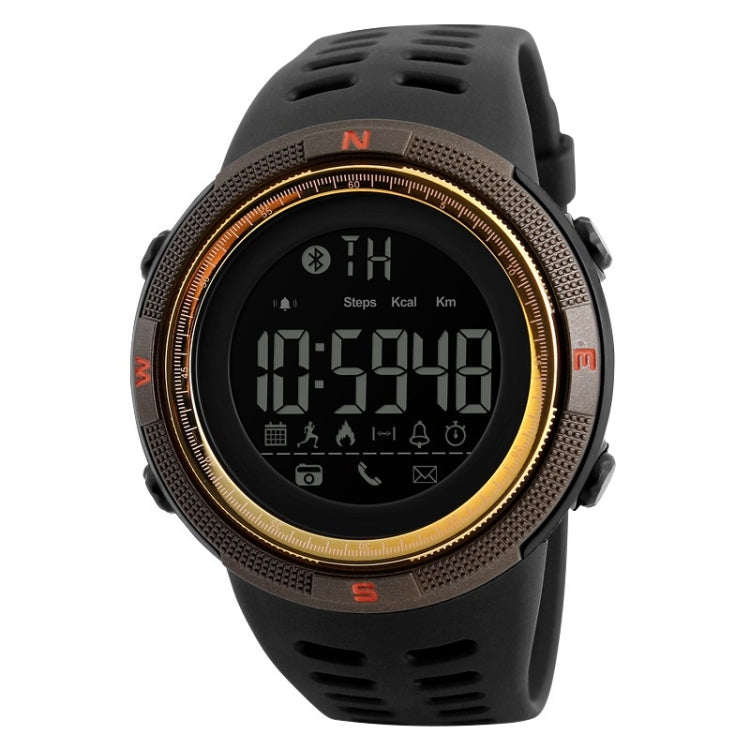 SKMEI 1250 Men Outdoor Waterproof Sports Digital Watch Multi-Function Watch(Coffee/Gold) - Leather Strap Watches by SKMEI | Online Shopping UK | buy2fix