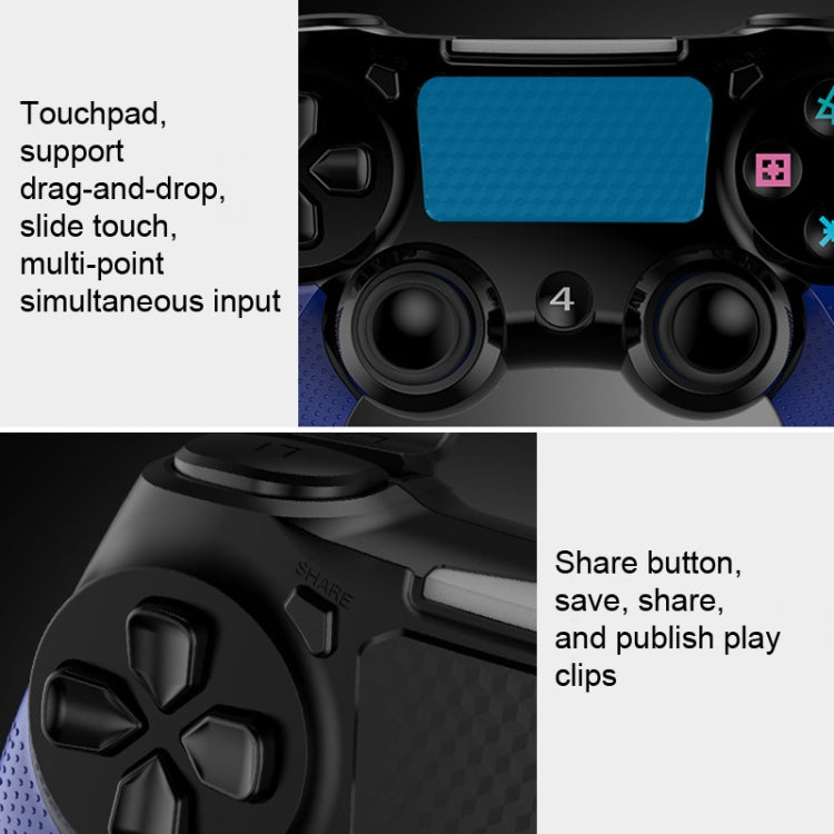 2 PCS Bluetooth Wireless Gamepad Touch Screen With Light Audio Dual Vibration Controller For PS4(Black) - Gamepads by buy2fix | Online Shopping UK | buy2fix