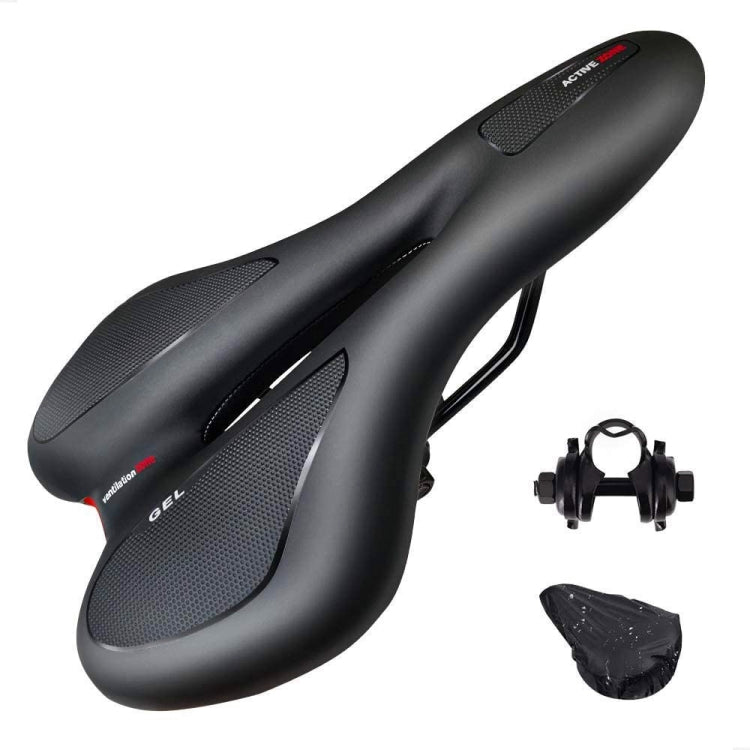 Silicone Bicycle Seat GEL Mountain Bike Saddle Bicycle Seat Saddle(Black Red) - Outdoor & Sports by buy2fix | Online Shopping UK | buy2fix