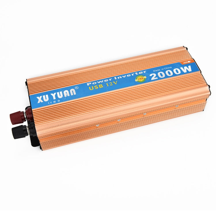 XUYUAN 2000W Inverter with USB Positive And Negative Reverse Connection Protection, Specification: Gold 24V to 110V - Modified Square Wave by buy2fix | Online Shopping UK | buy2fix