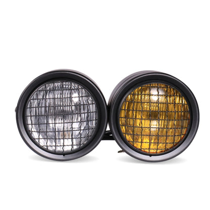 Motorcycle Retro Headlight CG125 Metal Universal Headlight Retro Dual Lamp(Black) - Headlights by buy2fix | Online Shopping UK | buy2fix