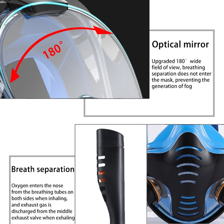 Snorkeling Mask Double Tube Silicone Full Dry Diving Mask Adult Swimming Mask Diving Goggles, Size: S/M(Black/Black) - DJI & GoPro Accessories by buy2fix | Online Shopping UK | buy2fix