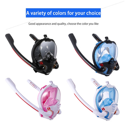 Snorkeling Mask Double Tube Silicone Full Dry Diving Mask Adult Swimming Mask Diving Goggles, Size: L/XL(Black/Blue) - DJI & GoPro Accessories by buy2fix | Online Shopping UK | buy2fix