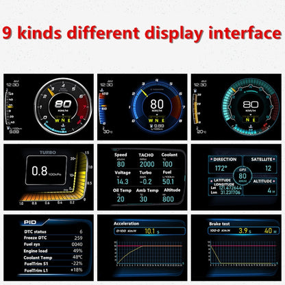 AP-7 HUD Head-Up Display OBD GPS Dual System Driving Computer Modified LCD Code Table - Head Up Display System by buy2fix | Online Shopping UK | buy2fix