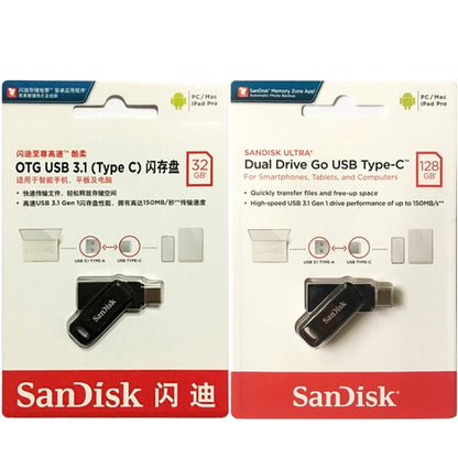 SanDisk Type-C + USB 3.1 Interface OTG High Speed Computer Phone U Disk, Colour: SDDDC3 Black Plastic Shell, Capacity: 256GB - USB Flash Drives by SanDisk | Online Shopping UK | buy2fix