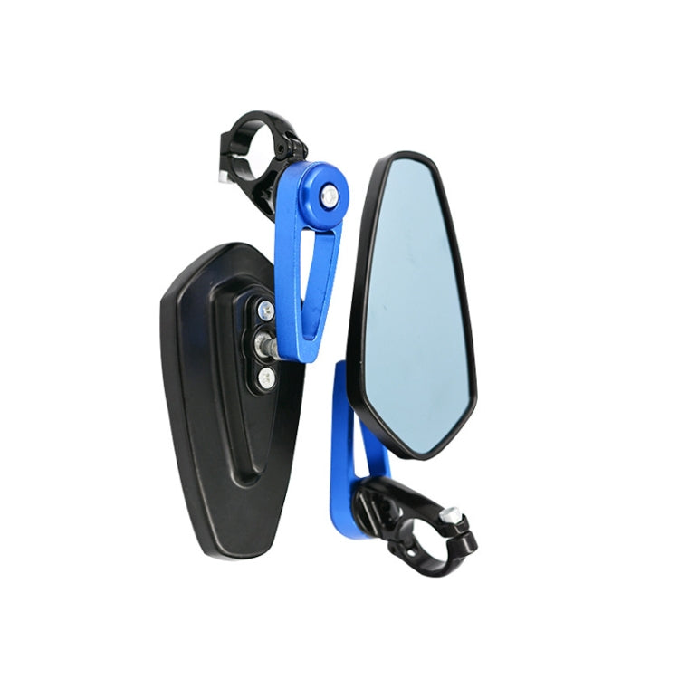 Electric Bike Motorcycle Modified Reversing Retro Rearview Handle Mirror All Aluminum Reflective Rearview Mirror(Blue) - Side Mirrors by buy2fix | Online Shopping UK | buy2fix