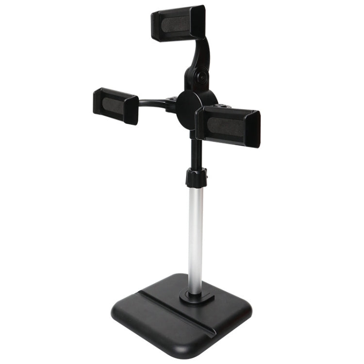 Telescopic Adjustment Live Frame Desktop Tablet Mobile Phone Bracket, Specification: K06 Three-seat  (Black) - Stand by buy2fix | Online Shopping UK | buy2fix