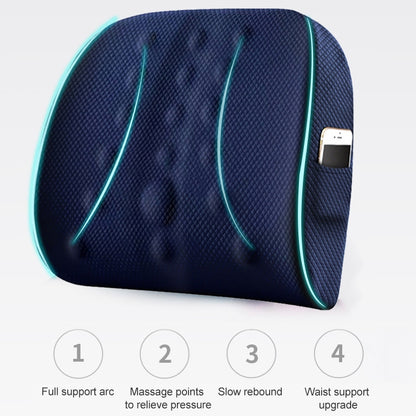 Lumbar Cushion Office Maternity Seat Cushion Car Lumbar Memory Foam Lumbar Pillow,Style: Standard (Blue) - Cushions & Pillows by buy2fix | Online Shopping UK | buy2fix