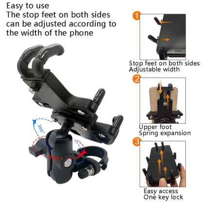 N-STAR NJN001 Motorcycle Bicycle Compatible Mobile Phone Bracket Aluminum Accessories Riding Equipment(With Pump Cover) - Holders by N-STAR | Online Shopping UK | buy2fix