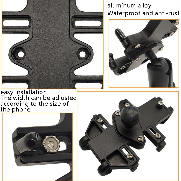 N-STAR NJN001 Motorcycle Bicycle Compatible Mobile Phone Bracket Aluminum Accessories Riding Equipment(With M10 Ball) - Holders by N-STAR | Online Shopping UK | buy2fix