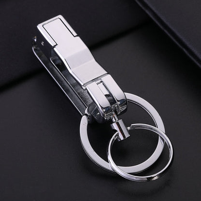 JOBON ZB-8782 Car Keychain Men Metal Anti-Lost Double Ring Detachable Keychain(Brown Chrome) - Key Rings by JOBON | Online Shopping UK | buy2fix