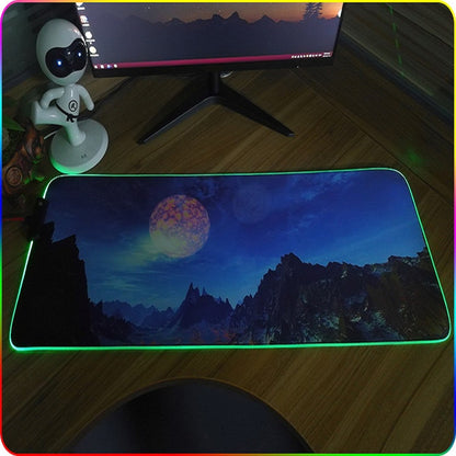 300x350x4mm F-01 Rubber Thermal Transfer RGB Luminous Non-Slip Mouse Pad(Ice Lend) - Mouse Pads by buy2fix | Online Shopping UK | buy2fix