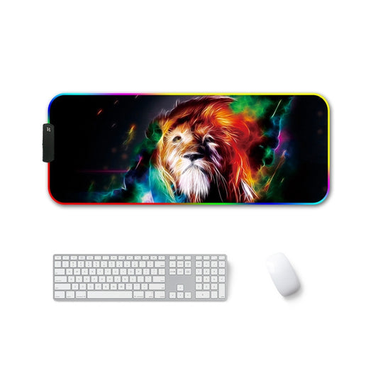 300x800x3mm F-01 Rubber Thermal Transfer RGB Luminous Non-Slip Mouse Pad(Colorful Lion) - Mouse Pads by buy2fix | Online Shopping UK | buy2fix