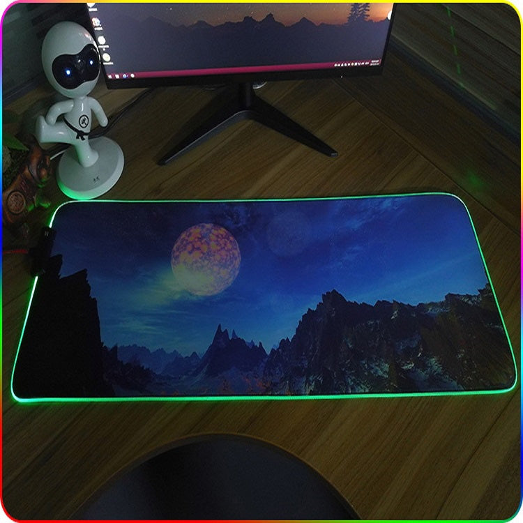 350x900x4mm F-01 Rubber Thermal Transfer RGB Luminous Non-Slip Mouse Pad(Ice Lend) - Mouse Pads by buy2fix | Online Shopping UK | buy2fix