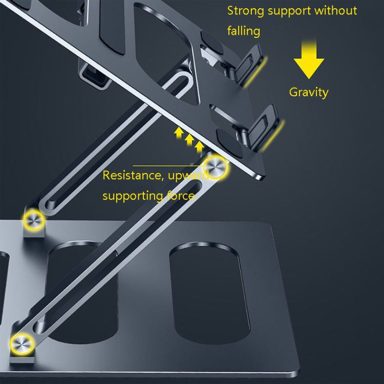 Oatsbasf Z08 Metal Notebook Support Adjustable Desktop Increase Notebook Stand(Gray) - Laptop Stand by Oatsbasf | Online Shopping UK | buy2fix