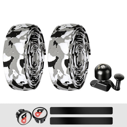 WEST BIKING YP1602782 Bicycle Bells With Supernouncing EVA Back Rubber Band Bell Combination Set(White Black Gray Tape + Black Bell) - Decorative Accessories by WEST BIKING | Online Shopping UK | buy2fix