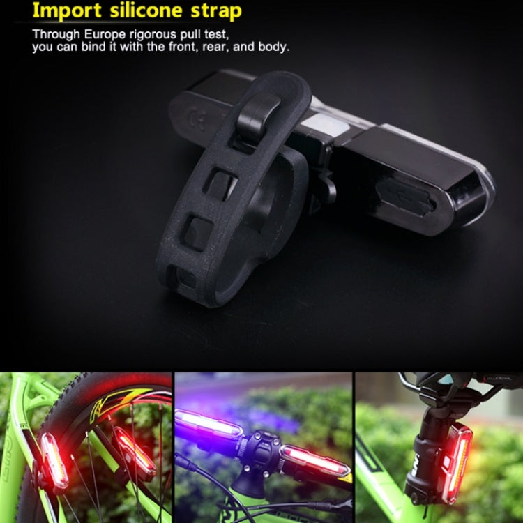 Bicycle Light USB Charging LED Warning Light Night Riding COB Tail Light, Specification: 7505 Red Blue Light - Taillights by buy2fix | Online Shopping UK | buy2fix