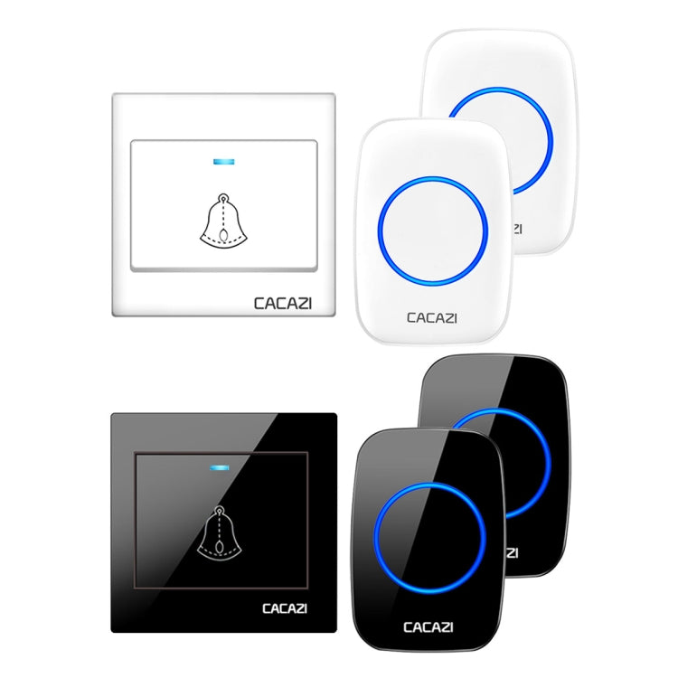 CACAZI H10 1 For 2 Home Wireless Music Doorbell without Battery, Plug:US Plug(Black) - Wireless Doorbell by CACAZI | Online Shopping UK | buy2fix