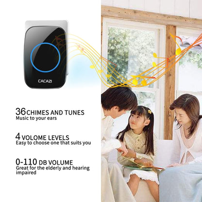 CACAZI H10 1 For 1 Wireless Smart Doorbell without Battery, Plug:US Plug(White) - Security by CACAZI | Online Shopping UK | buy2fix