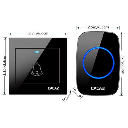 CACAZI H10 1 For 1 Wireless Smart Doorbell without Battery, Plug:UK Plug(Black) - Wireless Doorbell by CACAZI | Online Shopping UK | buy2fix