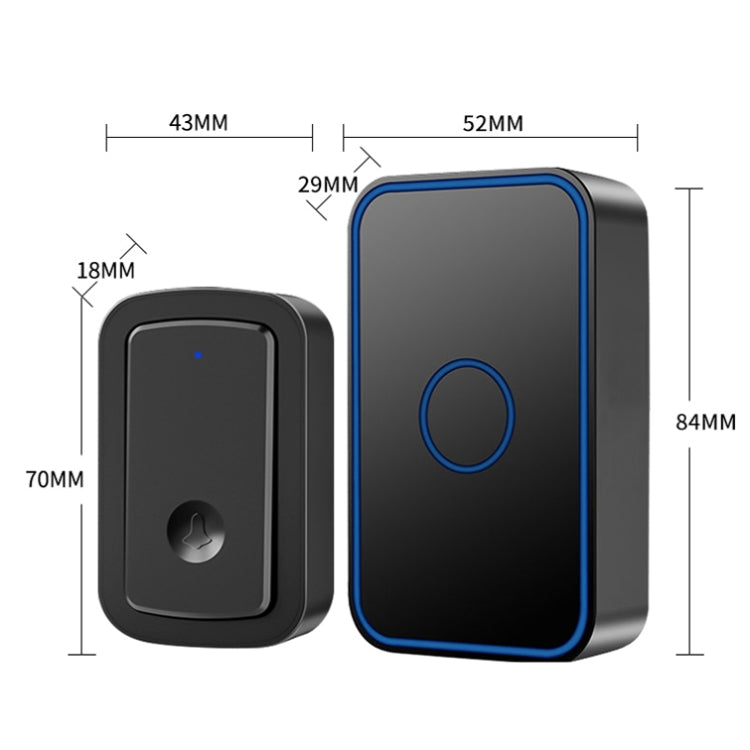 CACAZI  A19 1 For 3 Wireless Music Doorbell without Battery, UK Plug(Black) - Wireless Doorbell by CACAZI | Online Shopping UK | buy2fix