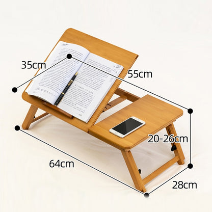 741ZDDNZ Bed Use Folding Height Adjustable Laptop Desk Dormitory Study Desk, Specification: Medium 64cm - Computer & Networking by buy2fix | Online Shopping UK | buy2fix
