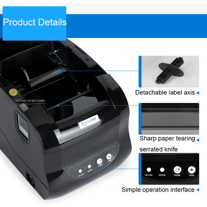 Xprinter XP-365B 80mm Thermal Label Printer Clothing Tag Printer, Plug:EU Plug(Bluetooth Version) - Consumer Electronics by Xprinter | Online Shopping UK | buy2fix