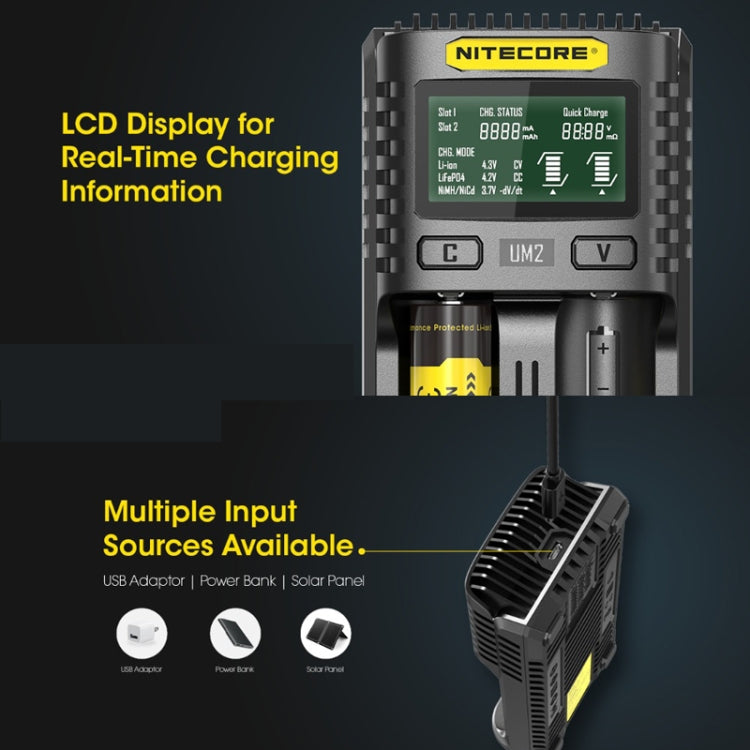 NITECORE Fast Lithium Battery Charger, US Plug, Model: UMS2 - Consumer Electronics by NITECORE | Online Shopping UK | buy2fix