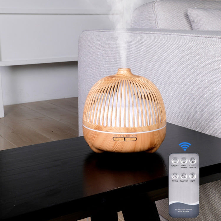 Bird Cage Wood Graphic Aromatherapy Machine Ultrasonic Smart Home Colorful Night Light Hollow Humidifier, Product specifications: US Plug(Deep Wood Pattern) - Home & Garden by buy2fix | Online Shopping UK | buy2fix