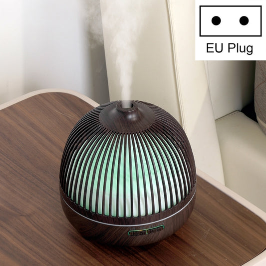 Bird Cage Wood Graphic Aromatherapy Machine Ultrasonic Smart Home Colorful Night Light Hollow Humidifier, Product specifications: EU Plug(Deep Wood Pattern) - Home & Garden by buy2fix | Online Shopping UK | buy2fix