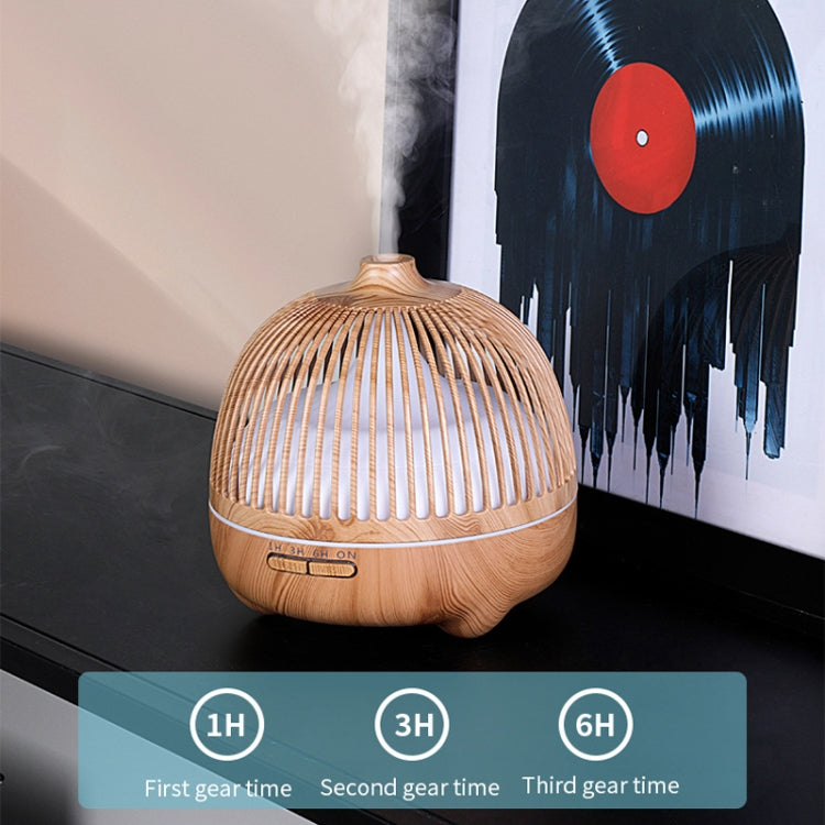 Bird Cage Wood Graphic Aromatherapy Machine Ultrasonic Smart Home Colorful Night Light Hollow Humidifier, Product specifications: AU Plug(Light Wood Pattern) - Home & Garden by buy2fix | Online Shopping UK | buy2fix