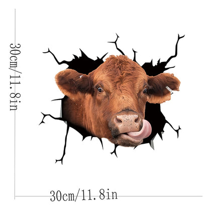 7 PCS Animal Wall Stickers Cattle Head Hoisting Car Window Static Stickers(Cow 02) - In Car by buy2fix | Online Shopping UK | buy2fix