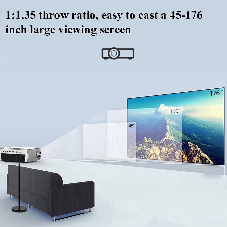 YG430 1080P 5G Mobile Phone Wireless Multi-Screen Version Home Projector Office HD Mini Portable Projector, Plug Type： US Plug - Consumer Electronics by buy2fix | Online Shopping UK | buy2fix