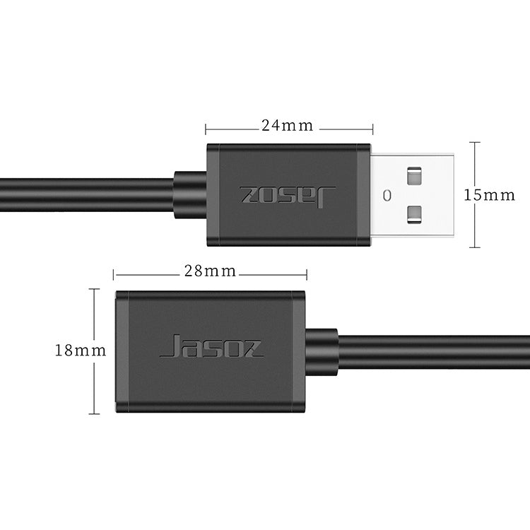 3 PCS Jasoz USB Male to Female Oxygen-Free Copper Core Extension Data Cable, Colour: Dark Blue 1m - USB Cable by buy2fix | Online Shopping UK | buy2fix