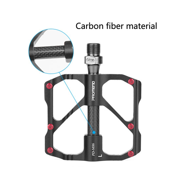 PD-M86C  1 Pair PROMEND Bicycle Road Bike Mountain Bike 3 Palin Carbon Fiber Bearing Pedal(Silver) - Pedals by PROMEND | Online Shopping UK | buy2fix