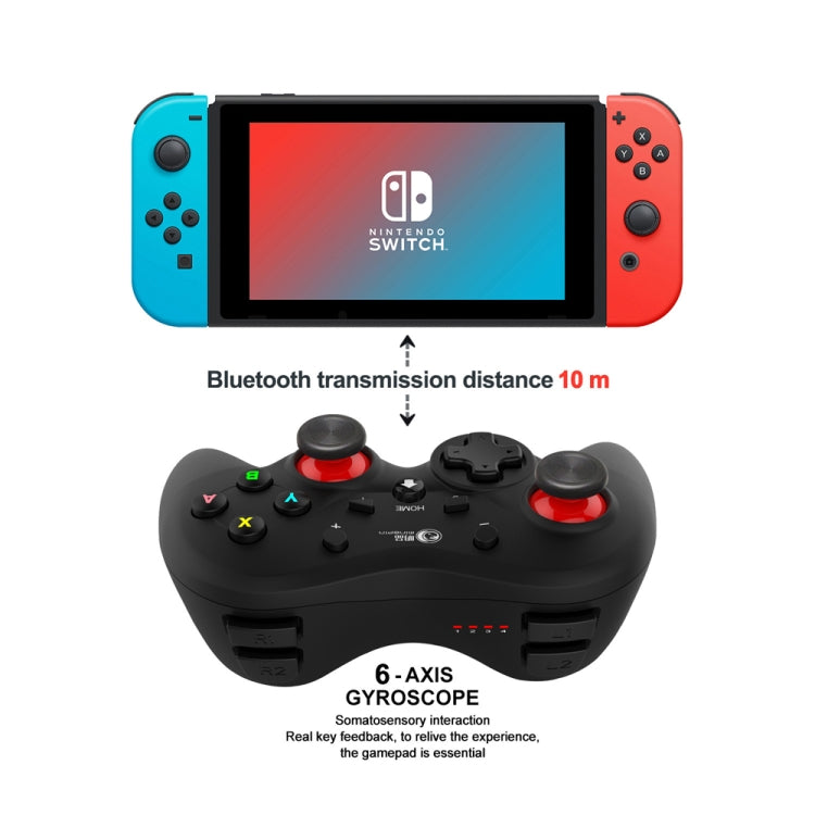 MingPin MB-S810 Wireless Bluetooth Six-Axis Gamepad For Nintendo Switch Pro(Red (Neutral)) - Gamepads by MingPin | Online Shopping UK | buy2fix