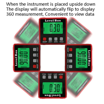 Precision Digital Inclinometer Electron Goniometers 4x90 Degree Magnetic Base Digital Protractor Angle Finder Bevel Box(Inclinationery) - Consumer Electronics by buy2fix | Online Shopping UK | buy2fix