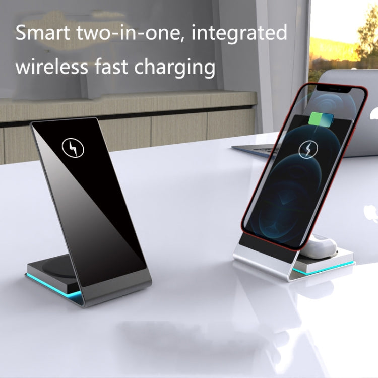 Y21 2 in 1 Mobile Phone Magnetic Wireless Charger 15W Fast Charging Bracket For IPhone & IPad(Black) - Apple Accessories by buy2fix | Online Shopping UK | buy2fix