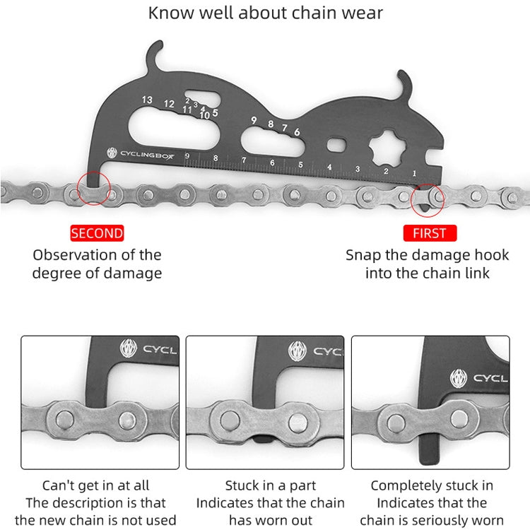 3 PCS CYCLINGBOX Mountain Bicycle Chain Wear Measuring Ruler Measuring Chain Ruler Inspection Tool(Silver) - Outdoor & Sports by CYCLINGBOX | Online Shopping UK | buy2fix